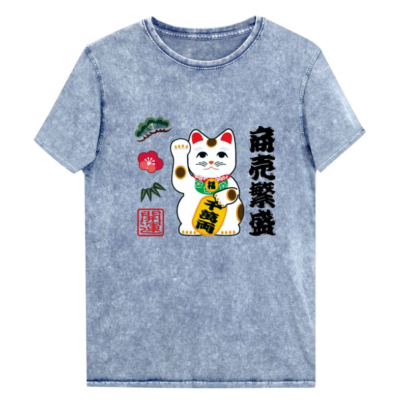 Blaues Denim-Baumwoll-T-Shirt, MANEKINEKO 2