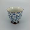 japanese teacup in ceramic SUÎTO blue flowers patterns