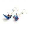 Japanese earrings - Crane pattern