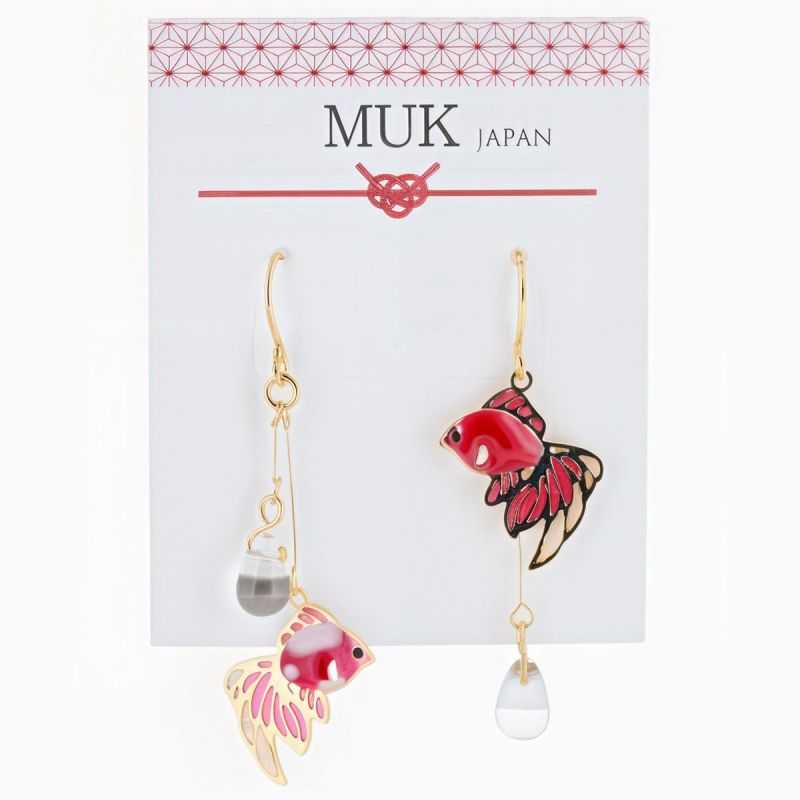 Japanese earrings - Goldfish motif