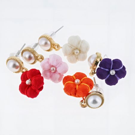 Japanese earrings - Plum flower pattern