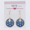 Boucles d'oreilles japonaises- Motif Feuille de chanvre