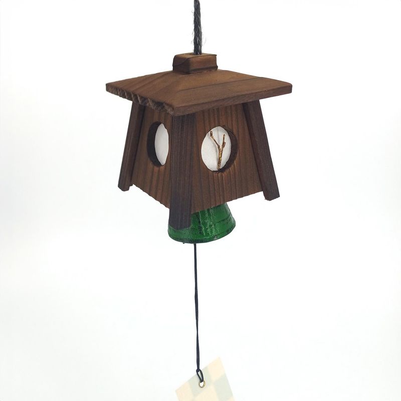 Cloche à vent furin verte en bambou fonte du Japon, MOKUSEIFURIN Tourou Shikaku