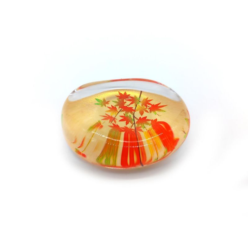 Japanese Glass Chopstick Rest with Autumn Leaves Pattern - MOMIJI