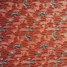 Japanese red cotton fabric, carp pattern, NAMI Koï, made in Japan width 112 cm x 1m