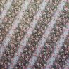 Japanese black cotton fabric, flower pattern, HANA, made in Japan width 112 cm x 1m