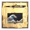 Hokusai Wave Pattern Card Holder and Pen Set - HOKUSAI HA