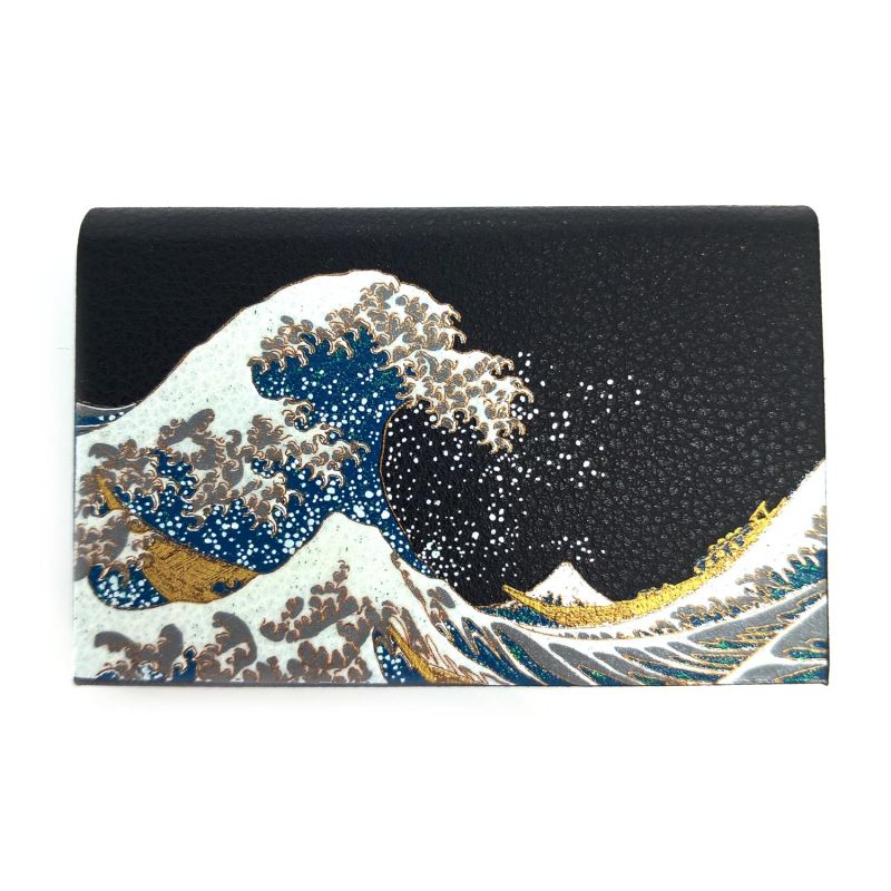 Japanischer rechteckiger Kartenhalter mit Hokusai-Wellenmuster - HOKUSAI HA