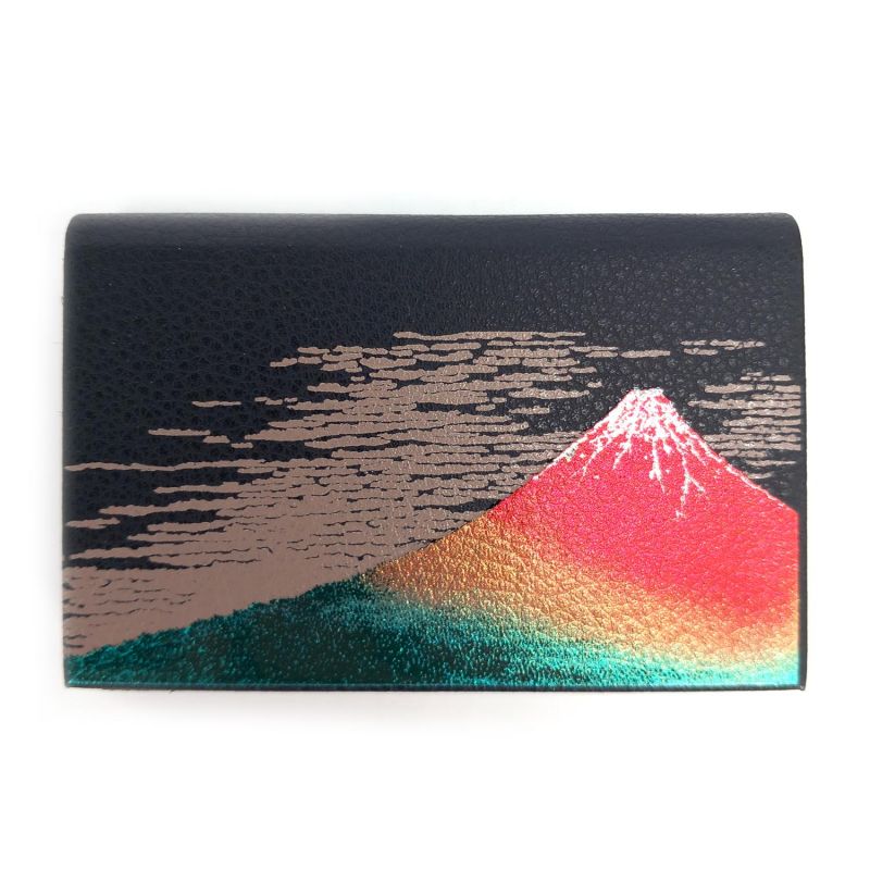 Tarjetero rectangular japonés con estampado del Monte Fuji, FUJISAN