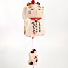 Campana de viento de cerámica con forma de manekineko, Felicidad - SHIAWASE