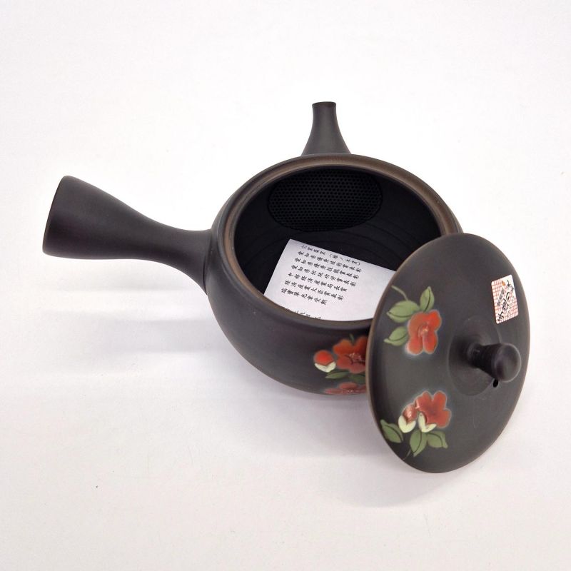 Tetera japonesa tokoname kyusu, SEGATAKAI SAKURA, negro y flores de cerezo