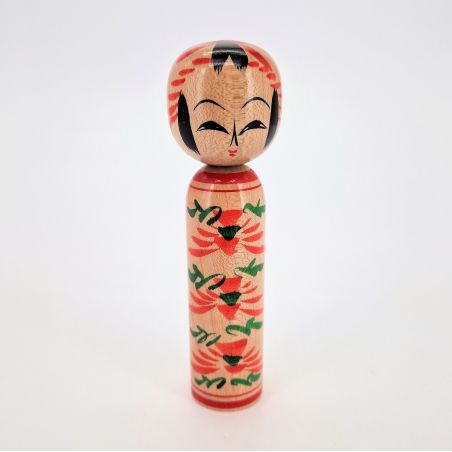 Japanese Kokeshi doll, new, in wood - ZAO type - 12cm