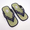 Sandalias japonesas zori paja de arroz Goza, estampado de estrellas, ASANOHA,