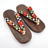 Paar japanische Geta-Clogs, Schachbrettmuster, HGT-2 Ichimatsu