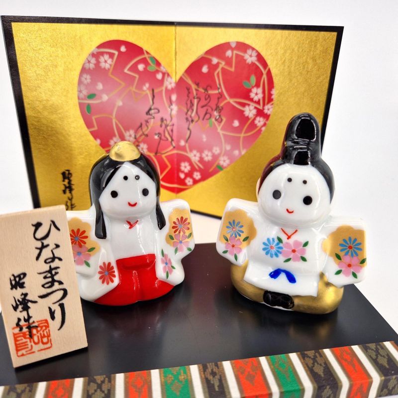 Novio y novios de cerámica japonesa - MUÑECA KINSAI HINA - 7 cm