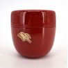 Japanese red natsume tea box in traditional pattern resin, KODAIJI, 40g