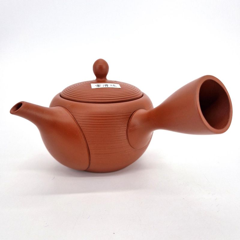 Teiera giapponese kyusu tokoname motivo linee rosse, AKAI SEN, 360 cc