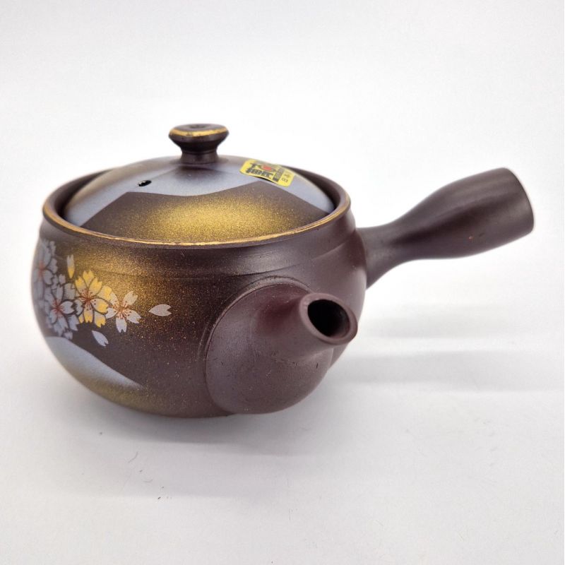 Teiera giapponese Kyusu in argilla nera tokoname modello AKA FUJI, 340 cc