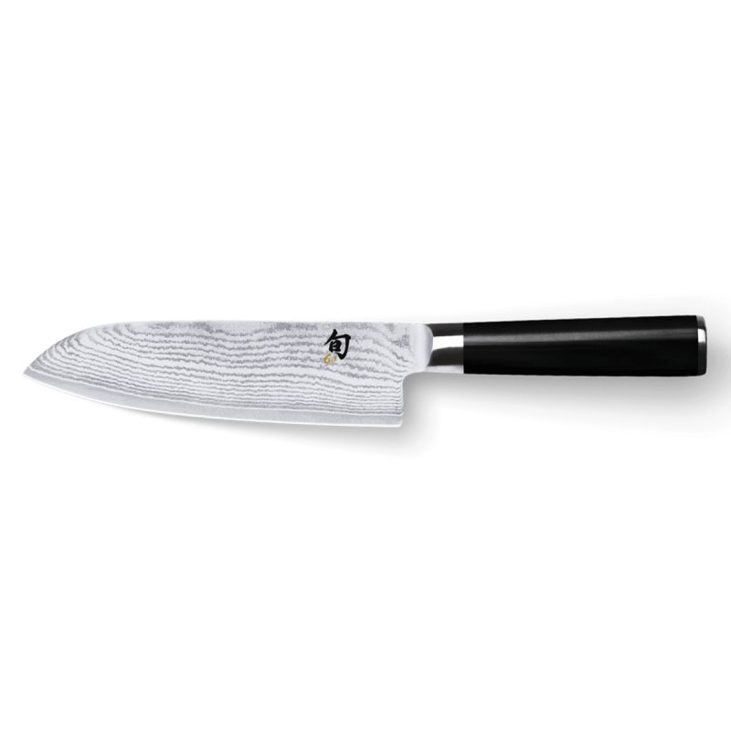 Couteau de cuisine japonais pour gaucher pour tout type d'aliments, SANTOKU SHUN CLASSIC DAMAS, 18 cm