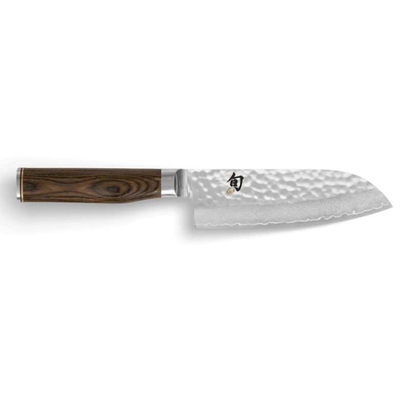 Japanisches Küchenmesser mit Walnussgriff für alle Arten von Lebensmitteln, SANTOKU SHUN PREMIER, 14 cm