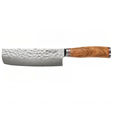 Cuchillo grande para cortar verduras con mango de olivo - Orivu~ie - 17cm