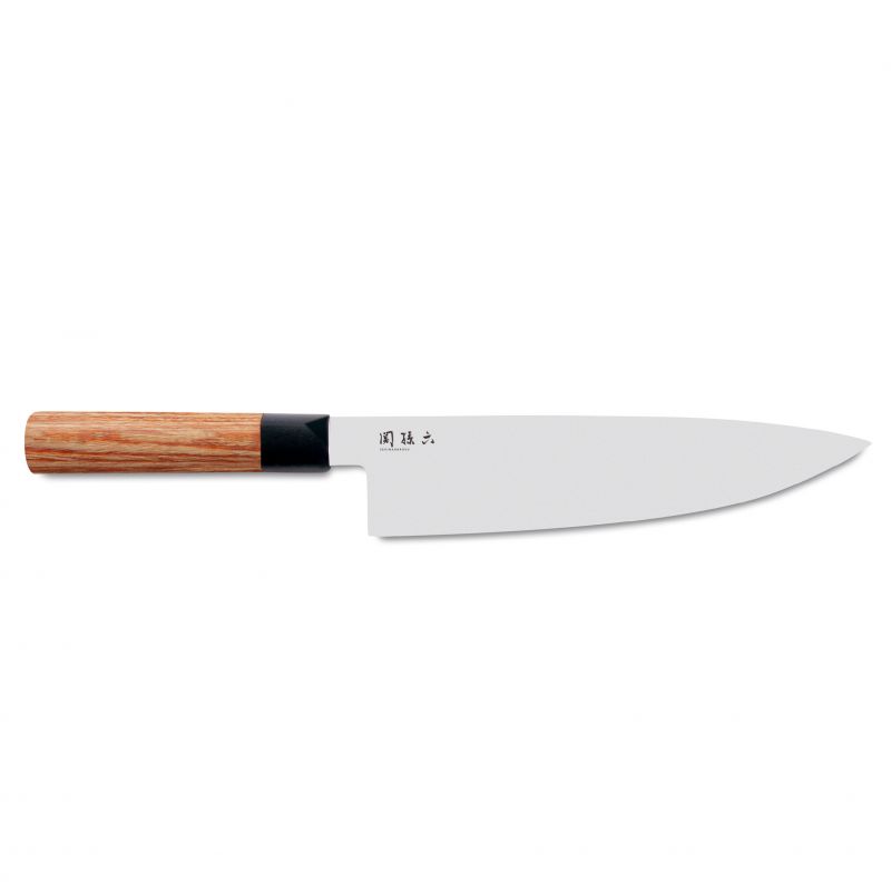 Cuchillo de cocina japonés con mango de madera roja para cortar carne, GYUTO SEKI MAGOROKU, 20 cm