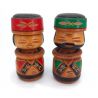 Duo di bambole giapponesi in legno, AINU KOKESHI VINTAGE, 12,5 cm