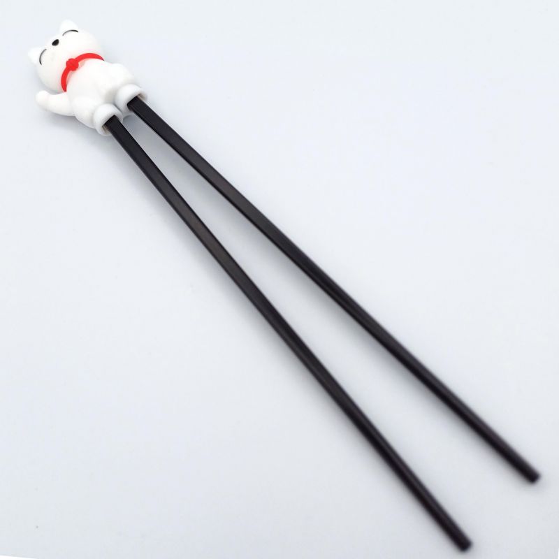 chopsticks with plastic chopstick helper, Cat - NEKO