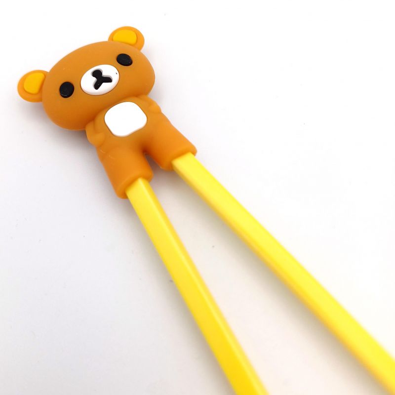 palillos con ayudas para palillos de plástico, Oso - Kuma