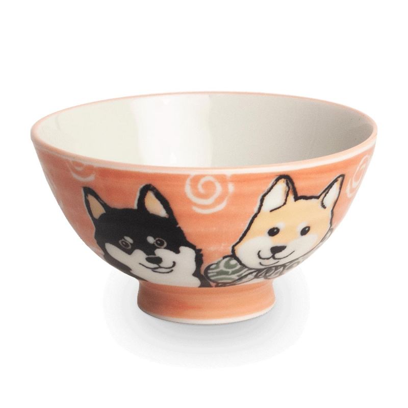 Duo di ciotole di riso in ceramica giapponese, rosa e blu - SHIBA