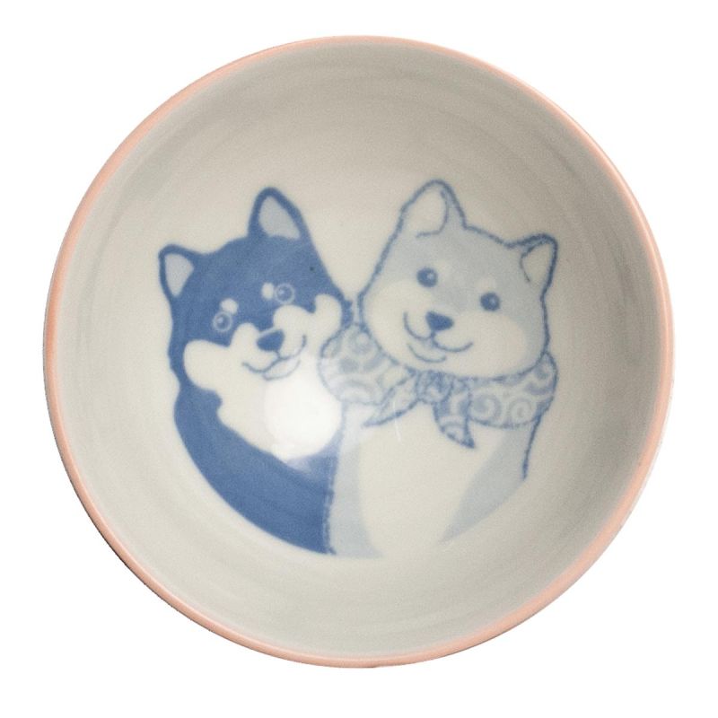 Duo de bols à riz japonais en céramique, rose et bleu - SHIBA