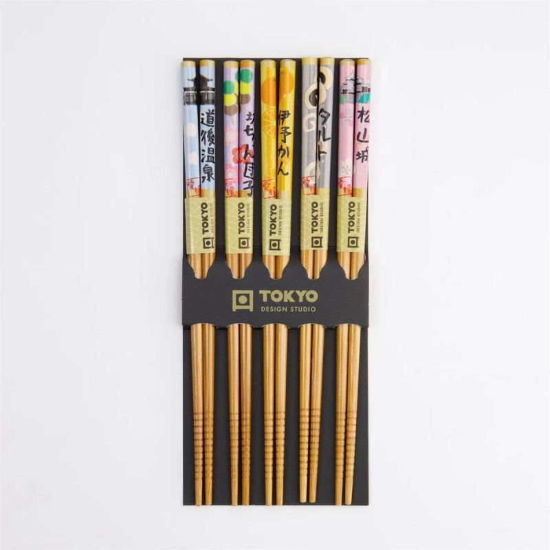 Set of wooden chopsticks, 5 colors Tokyo Design Studio