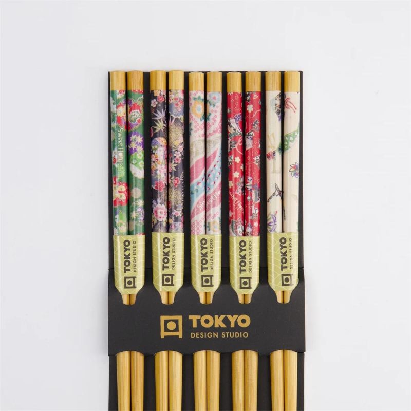 Set de baguettes en bois, 5 coloris Tokyo Design Studio