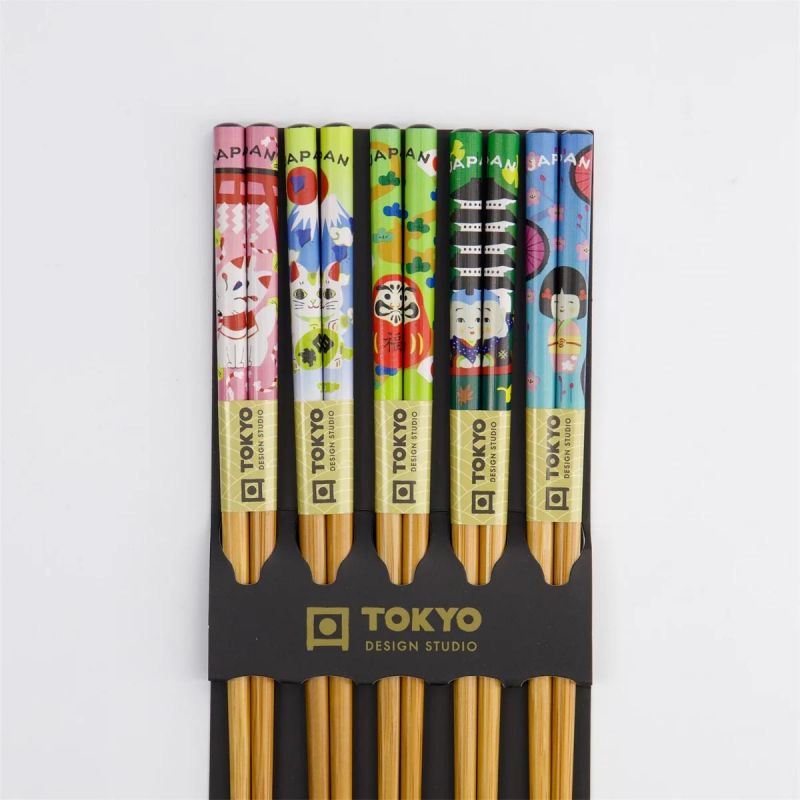 set de baguettes japonaises 5 Kawaii