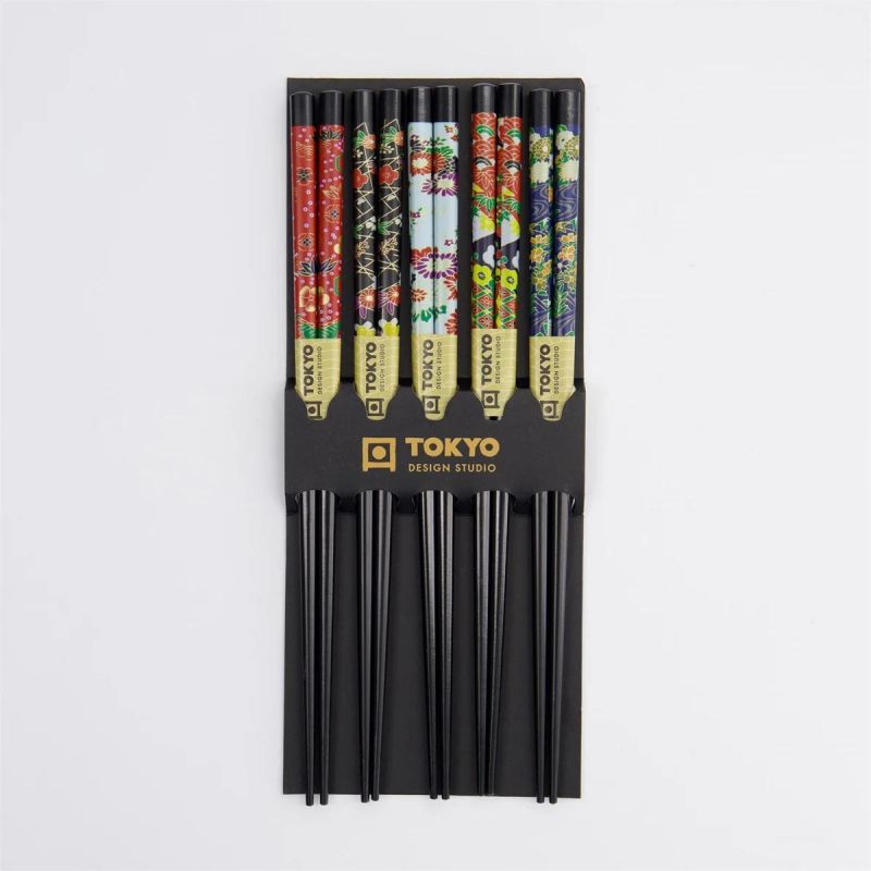 Set de baguettes japonaises Black Flower