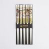 Set of 5 Japanese chopsticks - Erotic Shunga white