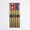 Set of wooden chopsticks, 5 colors Tokyo Design Studio