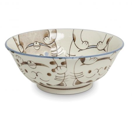 Japanese ceramic soup bowl, blue - MANEKINEKO