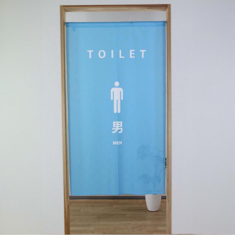 Japanischer Noren-Vorhang aus Polyester, TOILET MEN