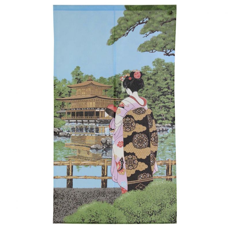 Cortina japonesa noren de poliéster, Maiko Kinkakuji