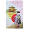 Rideau japonais noren en polyester, Maiko Kinkakuji SAKURA