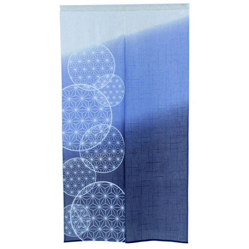 Japanese blue noren curtain, polyester, 85 x 150 cm, SASHIKO ASANOHA