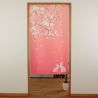 Japanischer Noren-Vorhang, rosa, Polyester, 85 x 150 cm, 2 Hasen, USAGI PINKU