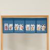 rideau noren japonais, polyester, 85 x 30 cm, 7 chats porte Bonheur - NEKO