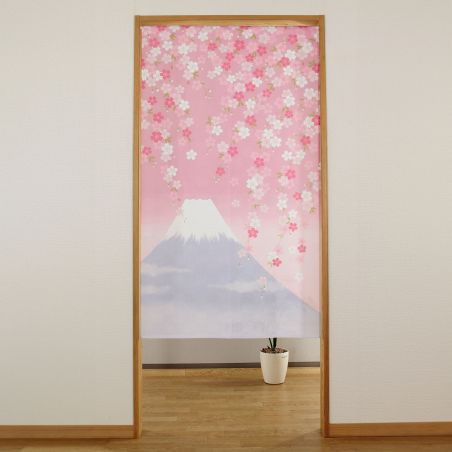 Japanischer Noren-Vorhang, rosa, 85 x 150 cm, Sakura und Fuji Chiyonofuji