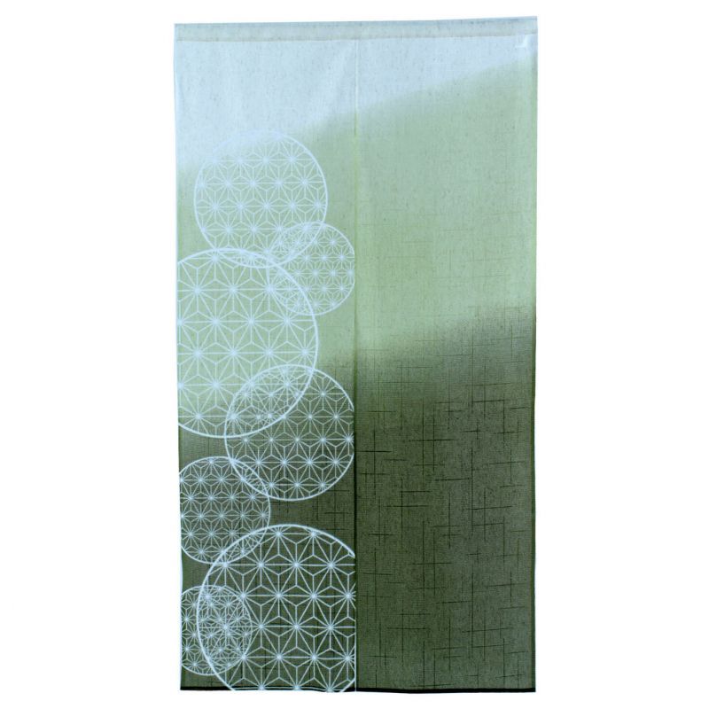 grüner japanischer Noren-Vorhang, Polyester, 85 x 150 cm, SASHIKO ASANOHA