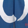 blue japanese noren curtain, polyester, 85 x 150 cm, ENSO zen circle