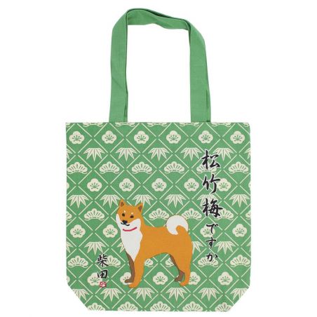 Bolso tote 100% algodón Perro Shiba y sus estampados de flores - PATAN