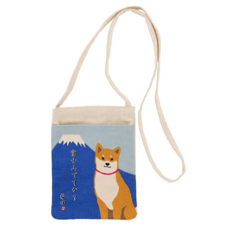 Small 100% cotton tote bag Mount Fuji and Shiba Dog - FUJISAN