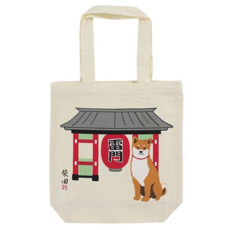 Bolso tote Perro Shiba 100% algodón - KAMINARIMON SHIBATA 1